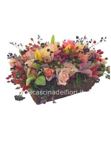 Cesto Di Fiori Assortiti Fiorista Consegna Fiori A Domicilio A Novate Milanese Milano Cormano